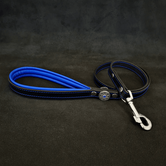 Bestia Dog Gear Bijou Leather Leash Blue Handcrafted Premium Cowhide Suitable For Stylish Active Dogs Every Day by Bestia Dog Gear