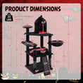Load image into Gallery viewer, 50-Inch Gothic Multi-Level Cat Tree with Castle House, black fabric by DirectDeals
