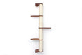 Charger l'image dans la visionneuse de la galerie, Wall-mounted cat climbing pole with sisal rope and natural wood shelves, four levels
