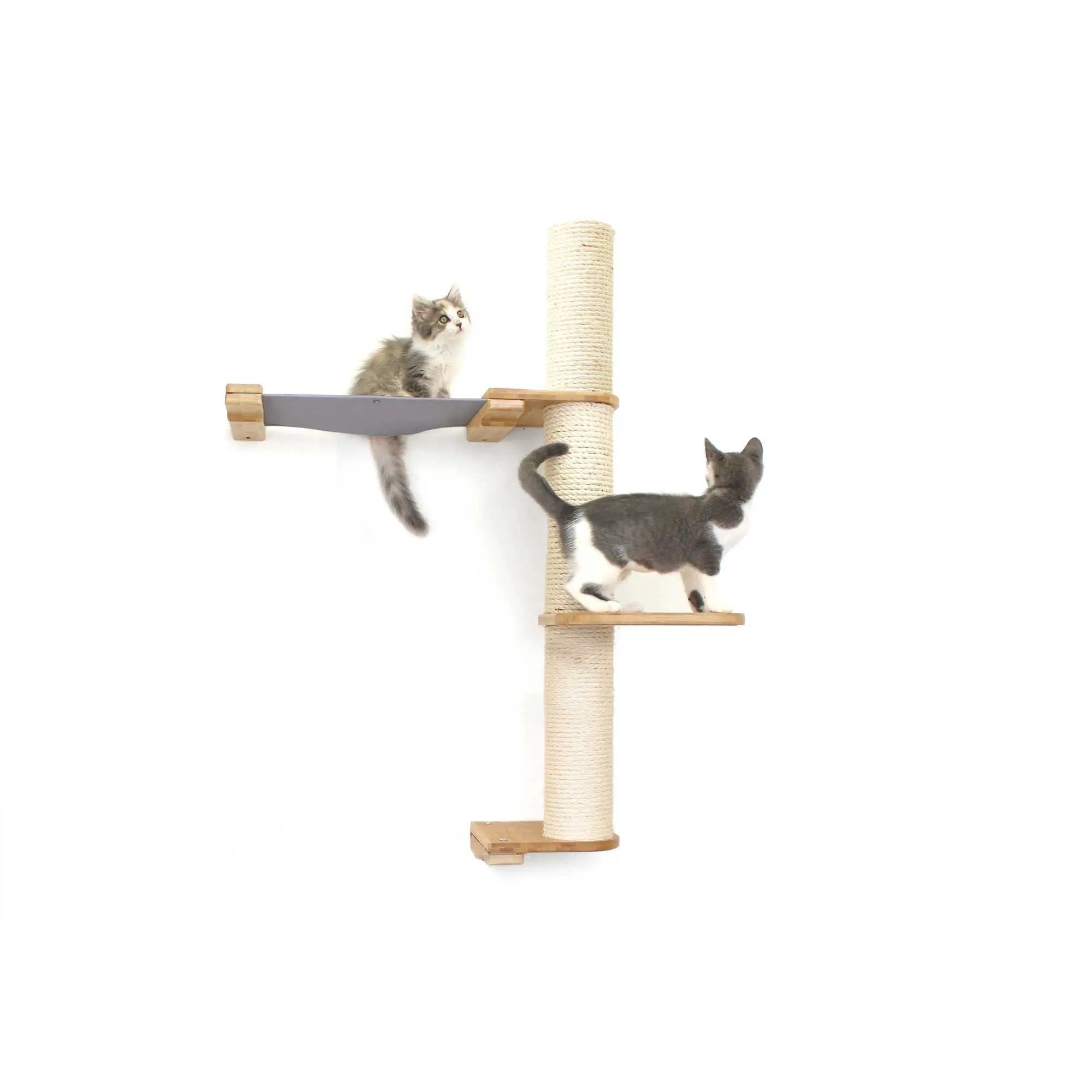 The Crow's Nest wall cat scratcher with hammock by Catastrophic Creations Cat Condo.