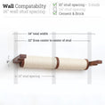 Carica l'immagine nel visualizzatore della galleria, Horizontal Scratching Post for Cats by Catastrophic Creations, beige sisal rope wrapped cylinder with wood end caps.
