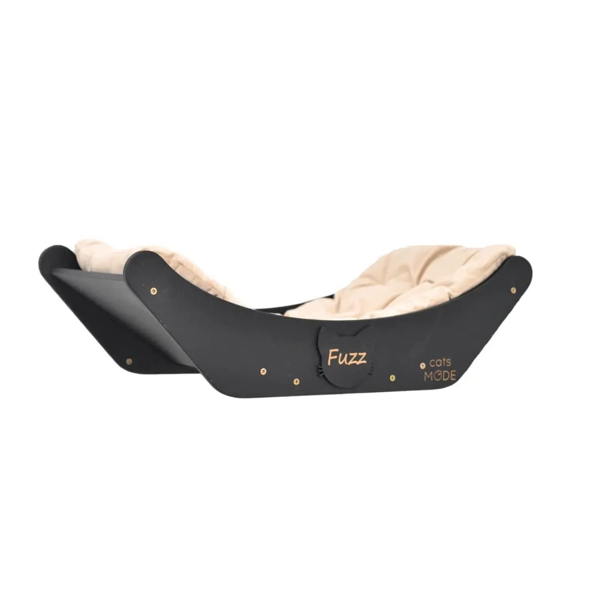 Luxury Modern Curved Cat Wall Bed Perch Black Designed For Climbing And Safe Vantage Point by Enjoy The Wood