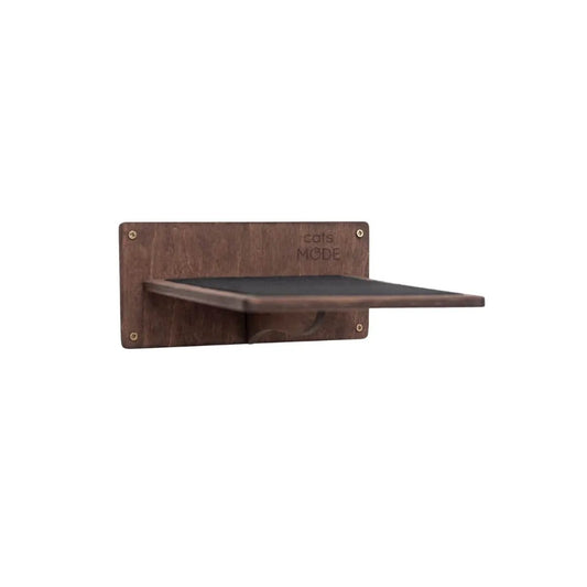Wall-mounted cat steps in brown wood finish by Enjoy The Wood B2B