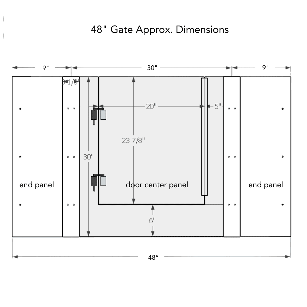 Hiddin Clear Acrylic Pet Gate with Door – Wall-Mounted, 30 in High