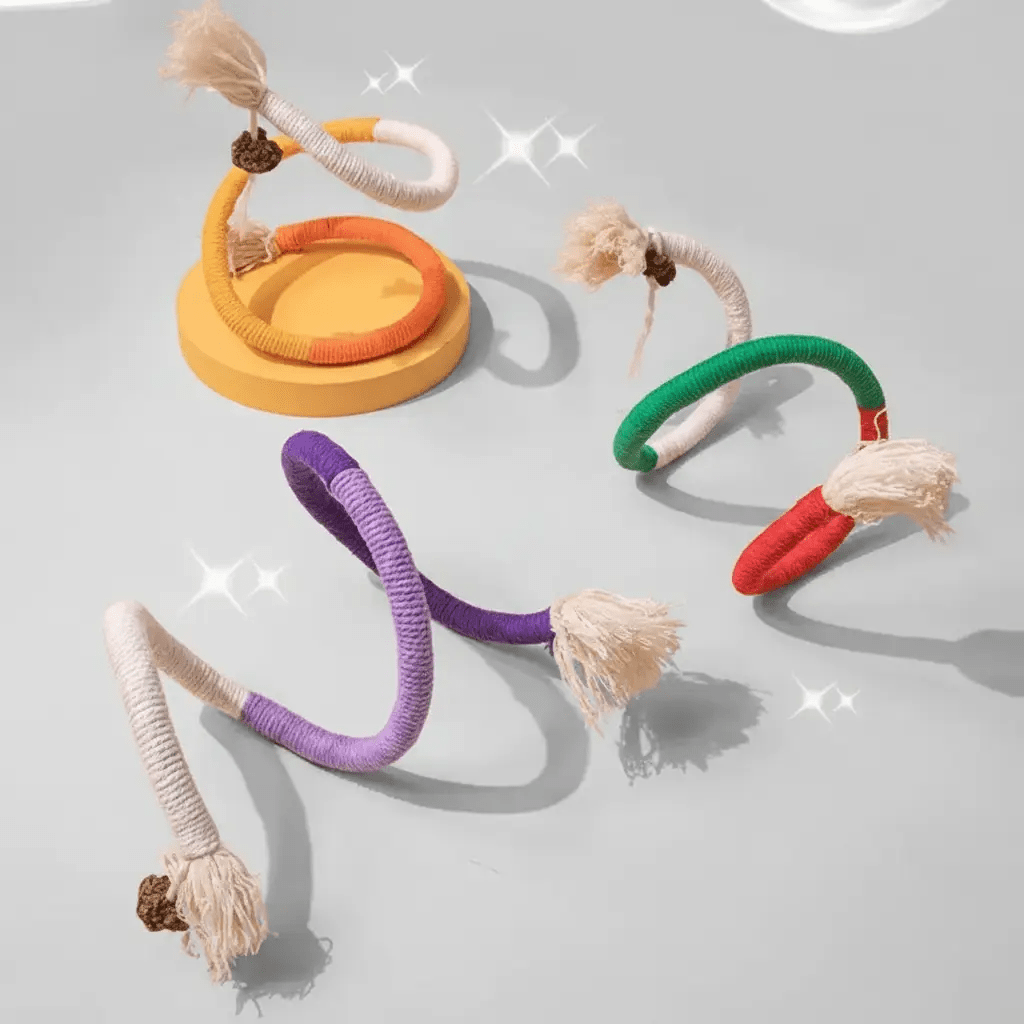 Matatabi Bead Braided Rope Cat Toy For Aggressive Chewers 70cm Cotton by Midfox