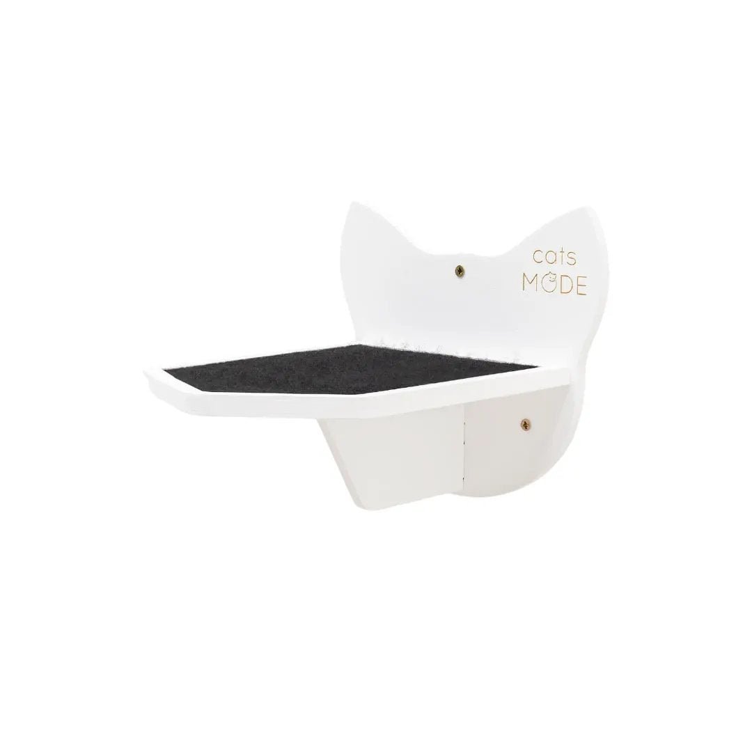 Enjoy The Wood Pristine White Wooden Cat Step Secure Durable Landing by Enjoy The Wood