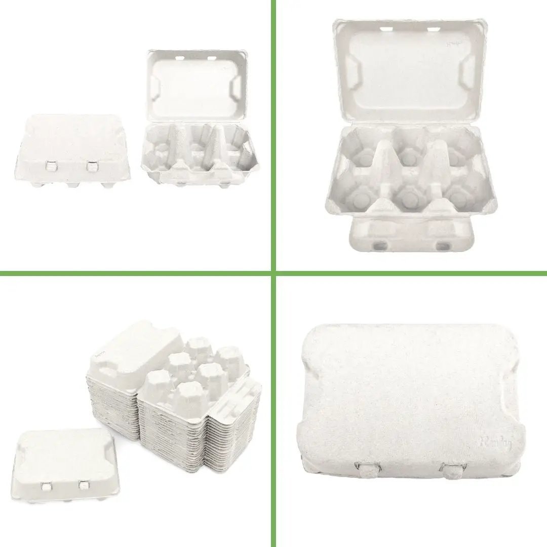 Henlay Duck Egg Cartons by My Pet Chicken; blank flat-top, holds half-dozen jumbo eggs, 2 colors