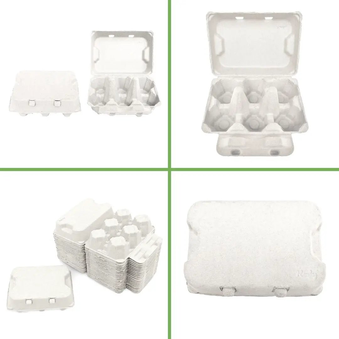 Henlay Duck Egg Cartons by My Pet Chicken; blank flat-top, holds half-dozen jumbo eggs, 2 colors