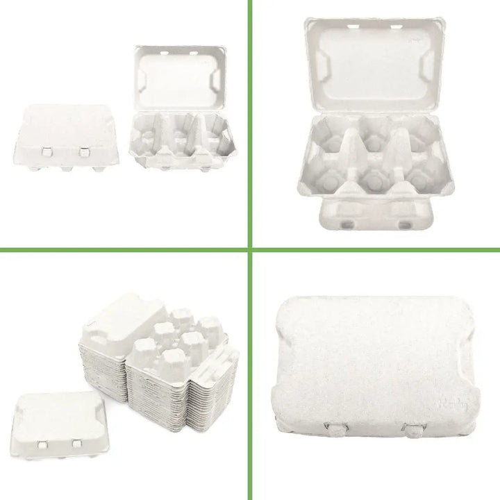 Henlay Duck Egg Cartons by My Pet Chicken; blank flat-top, holds half-dozen jumbo eggs, 2 colors