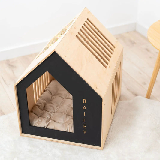 Booth High Quality Dog House Black Durable Outdoor Shelter With Roof by Enjoy The Wood