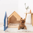 Cargar la imagen en la vista de la galería, Booth Premium Blue Wooden Dog House Compact Indoor Puppy Secure Retreat For Small Pets Polished Look by Enjoy The Wood
