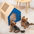 Cargar la imagen en la vista de la galería, Booth Premium Blue Wooden Dog House Compact Indoor Puppy Secure Retreat For Small Pets Polished Look by Enjoy The Wood
