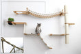 Load image into Gallery viewer, The Expedition Cat Jungle Gym Wall System by Catastrophic Creations - wooden cat condo with rope net and sisal post.
