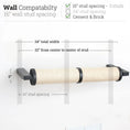 Carica l'immagine nel visualizzatore della galleria, Horizontal cat scratcher by Catastrophic Creations; beige sisal rope, wall-mounted, 34-inch width.
